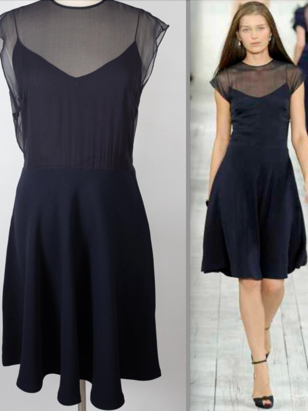 Ralph Lauren Collection Purple Label dress 12 silk navy